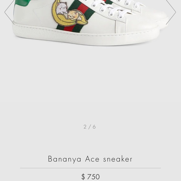 GUCCI x BANANYA ACE LOW TOP SNICKERS SZ 7 - Picture 1 of 14